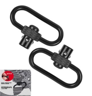 Allen Émerillon à bouton-poussoir en acier QD, 1,25 po, avec boucle, noir