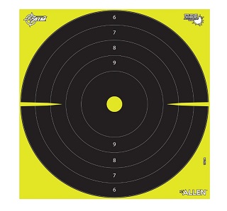 Allen Cibles de tir en papier réactif EZ Aim Splash, Bullseye, paquet de 12, noir/chartreuse