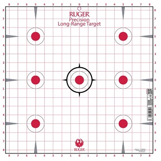 Allen Ruger Cibles de tir en papier, grille de visée de précision à 7 points, carré de 17 pouces, paquet de 20 cibles