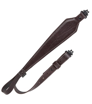 Allen Heritage courroie de fusil en cuir foncé uni, acajou