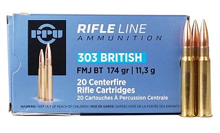 PPU Rifle Line Ammunition 303British 174gr FMJ