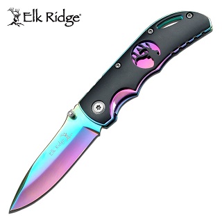 Elk Ridge Couteau pliant (Cerf arc-en-ciel)