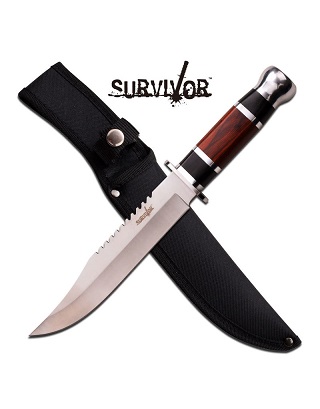 Survivor Couteau lame fixe (Brun noir)