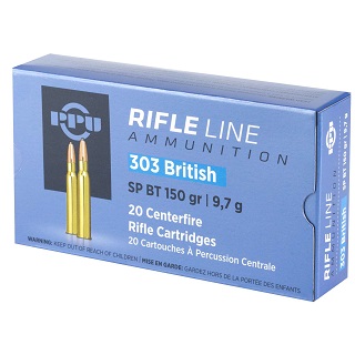 PPU Rifle Line Ammunition 303British 150gr SP